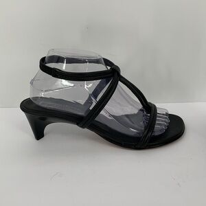 Donald J. Pliner Black Strappy Low Heel Sandals